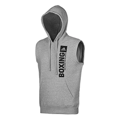 Bild av adidas Performance Community Vertical Hoody Sleeveless Boxing Luvtröja, Storlek: Medium, Grey/black