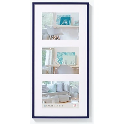 Bild av walther design tavelram blå 3x 13x18 cm Galleri med passepartout, New Lifestyle plastram KV338L