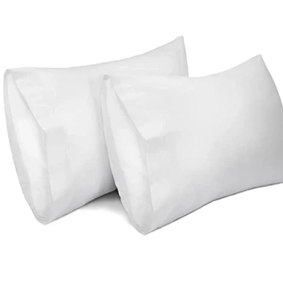 Bild av Lirex 2 pack örngott, 100% Bomull 400 trådar Andas örngott Kuddfodral, 50 x 75 cm, Vit