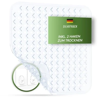 Bild av SilverRack Duschmatta, halkfri, 53 x cm (transparent utomhus) halkfri matta dusch BPA fri för barn badmatta maskintvättbar och mögelresistent duschinlägg,
