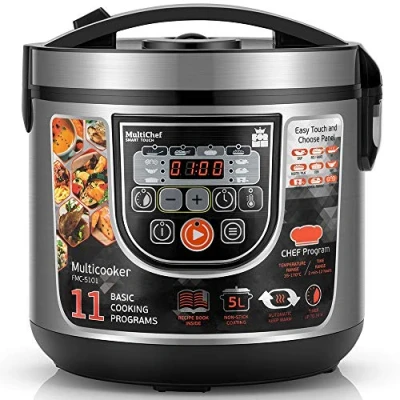 Bild av ForMe Riskokare 860W Multikokare 5L Kapacitet Matkokare 11 program med Varmhållningsfunktion, Timer I Ångkorg, Mätkopp och Sked Ingår