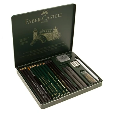 Bild av Faber Castell 112973 Pitt grafitset i metallfodral, medium, 19 stycken