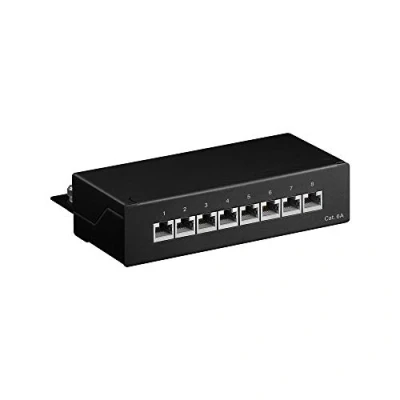 Bild av Goobay 62065 CAT 6a mini/skrivbord patchpanel, 8 portar, svart