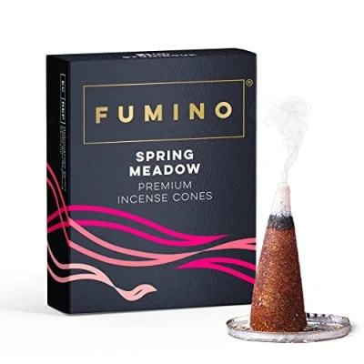 Bild av Fumino® Våräng färsk rökelsekoner 20 per låda Masala Agarbatti Joss doftdoft för avkoppling och meditation, hem husinredning