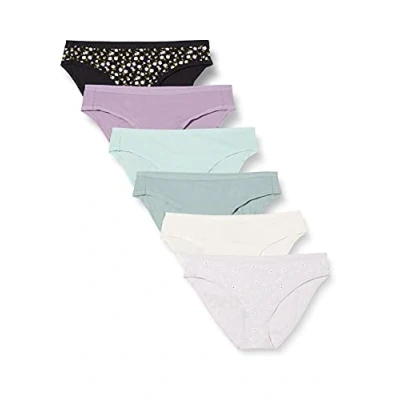 Bild av Amazon Essentials Women&#039;s Bikinitrosor underkläder i bomull (finns plusstorlek), Pack of 6, Ditsy blomster/Flerfärgad/Prickar, XL