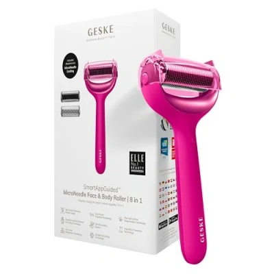 Bild av Geske Microneedle FACE BODY Roller 8 IN 1 Smartappguided Ansiktsvård tillbehör, Storlek: One Size, Magenta
