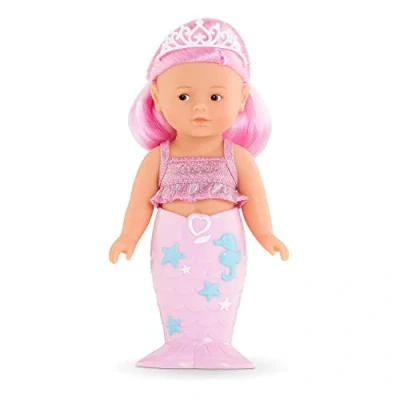 Bild av Corolle 9000240080 minisjöjungfru Nerina, full vinyldocka med halvlångt hår, avtagbar sjöjungfrusröss, 20 cm lekdocka vaniljdoft, från 3 år
