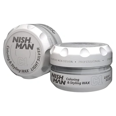 Bild av NISHMAN Hårfärgsvax C1 Light Silver 100g Omedelbar Tillfällig Färgning, Styling och Stadga för Alla Hårtyper Långvarig Glansig Finish Färg i Ett