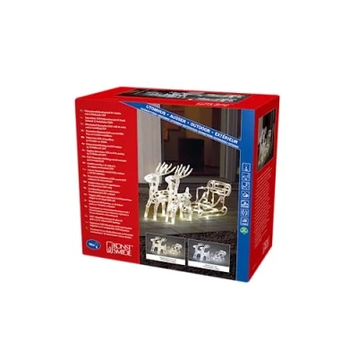 Bild av Konstsmide Christmas LED lampfigur Släde med 2 renar, IP44