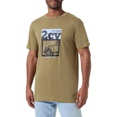 Bild av CITROËN O103086 E093 T shirt 2CV bilar franska tryckta stora C24S herr moss storlek L, Moss, L
