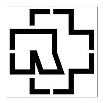 Bild av Rammstein Fönsterklistermärke logotyp svart Aufkleber Logo Schwarz (4 x 4 tum)