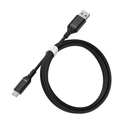 Bild av OtterBox förstärkt USB A till C kabel, laddkabel för Smartphone och Tablet, Ultra tålig, böj flextestad, 1M, Svart
