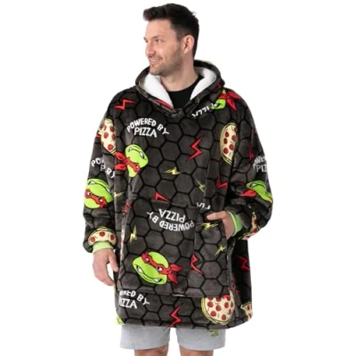 Bild av Teenage Mutant Ninja Turtles Grå filt Hoodie för män Släpp lös Turtle Power Comfort med denna TMNT VUddie En storlek passar alla Mysiga äventyr väntar