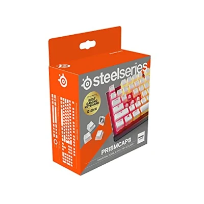 Bild av SteelSeries PrismCaps Double Shot Pudding style Keycaps hållbar PBT termoplast kompatibel med de flesta mekaniska tangentbord MX stammar vit (Nordisk layout)