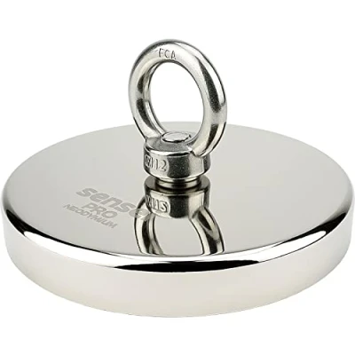 Bild av SENSEI 800 kg magnet, neodymmagnet N52 med övre ögla, Ø 13,6 x H2 cm, mycket stark för hem, verkstad, vattenfiske