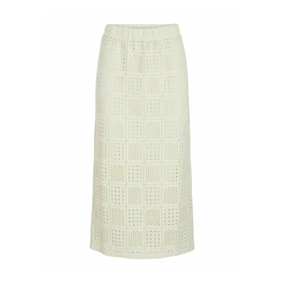 Bild av VILA Gemusterter Pennkjol, Storlek: Large, Creme
