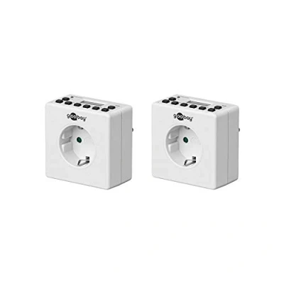 Bild av Goobay 55541 Digital timer inomhus ljudlös programmerbar kontinuerlig drift möjlig 10 omkopplingsprogram Back Up batteri för 4 dagar diskret design uppsättning av 2