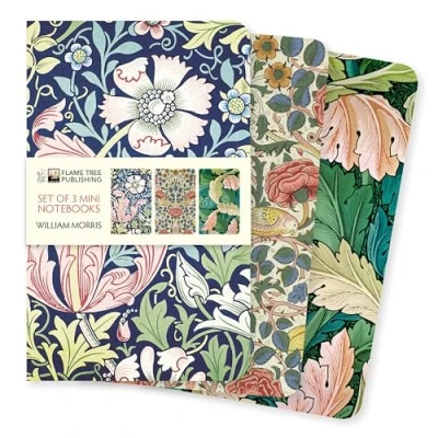 Bild av William Morris Mini Notebook Collection: Unser beliebten Notizbücher im 3er Pack mit flexiblen, künstlerisch gestalteten Einbänden jeweils unterschiedlichen Motiven des Künstlers