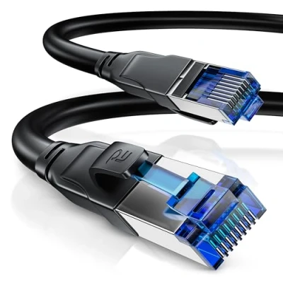 Bild av CSL 20 m CAT 8.1 nätverkskabel 40 Gbit/s LAN kabel patchkabel datakabel 8 High Speed Gigabit Ethernet 000 Mbit/s fiberhastighet S/FTP PIMF avskärmning RJ45 kontakt