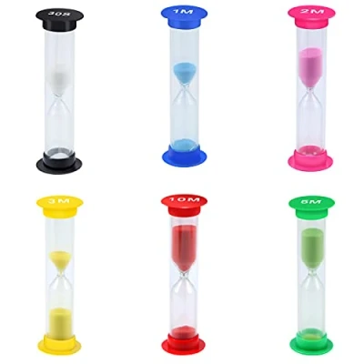 Bild av moinkerin 6 stycken timglas set liten 30 s/1 mins/2 mins/3 mins/5 mins/10 mins för barn, som rengör tänderna, skola, daglig vård, kontor, tidsstyrda aktiviteter