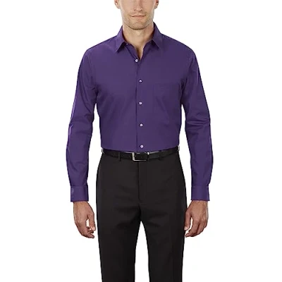 Bild av Van Heusen Poplin Solid Skjorta herr, normal passform, Lila sammet, 17&quot; Neck 36&quot; 37&quot; Sleeve