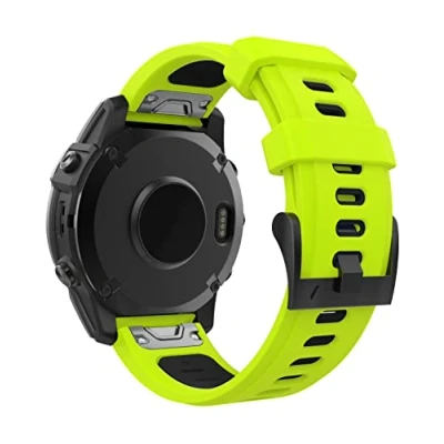 Bild av MoKo Watch Strap Compatible with Garmin Fenix 7/7 Pro/6/6 Pro/5/5 Plus/Forerunner 965/955/945/Instinct Solar/Instinct 2, Quick Fit 22mm Soft Silicone Replacement Band Sport Wristband, Lime/Black