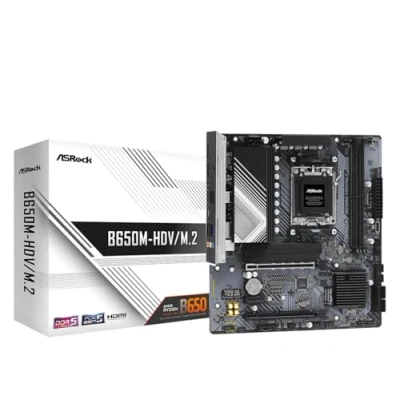 Bild av ASRock B650M HDV/M.2, AMD B650, AM5, Micro ATX, 2 DDR5, HDMI, DP, 2.5G LAN, PCIe4, 2x M.2