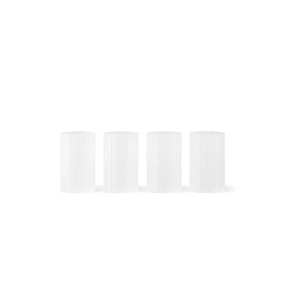 Bild av ferm LIVING Verrine Ripple, vit, 140 ml, glas, set om 4