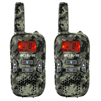 Bild av Retevis RT33 Walkie Talkies for Kids, Kids 2 Way Radio Lång sortiment, 8 Ch Vox Flicklampa LCD Belt Clip, Leksaker Gåvor till födelsedag Partys Camping Group Games (Camouflage, Pack)