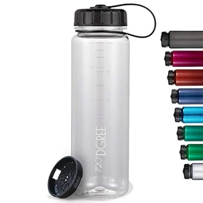 Bild av 720DGREE &quot;simplBottle&quot; läckagesäker vattenflaska 500 ml, 0,5 l sportflaskor BPA fri tritanplast fruktinfusionssil perfekt att dricka för barn, skola, gym, cykel, löpning, utomhus