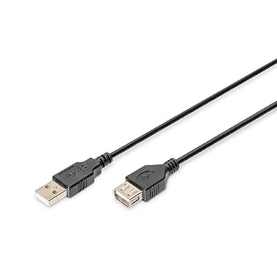 Bild av DIGITUS USB 2.0 förlängningskabel 1,8m A (Pl) till (Ut) 480 Mbit/s kompatibel Svart