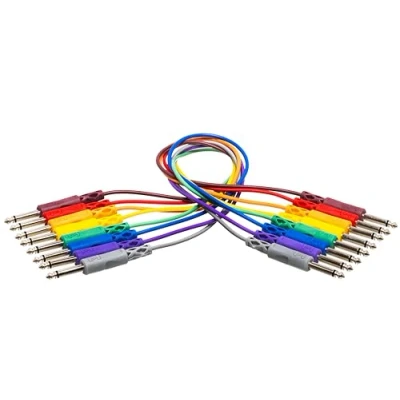 Bild av HOSA CPP 845, osymmetrisk patchkabel för användning med modulära syntetmaterial och ljudmoduler, 6,3 mm TS till TS, 1,5 m längd