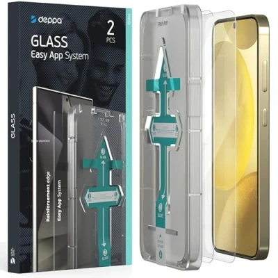 Bild av Deppa 2 stycken Härdat Glas för Samsung Galaxy S24 Plus (6,7&#039;) Kompatibel Med Fingeravtrycks ID Full Täckning Enkel Installationssats [Videoguide] Skärmskydd Glasfilm