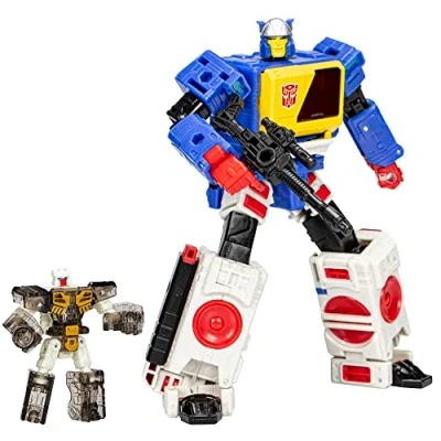 Bild av Transformers Legacy Evolution Voyager klass Twincast (17,5 cm) och Autobot Rewind actionfigurer