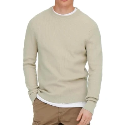 Bild av Only &amp; Sons Onsphil CREW Stickad tröja, Storlek: XL, Silver lining