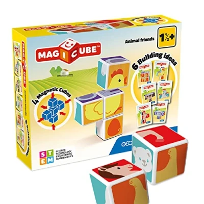 Bild av Geomag 132&#039; Magicube Animal Friends Building Set, Multicolor