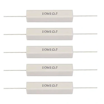 Bild av Cementresistorer, 10 st/pack watt 1 ohm högtalare splitter motstånd kit (1 ohm)