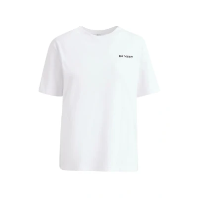 Bild av Mister Tee Herr Mst341 be Happy Wording Emb T shirt, vit, XS, Vitt, XS