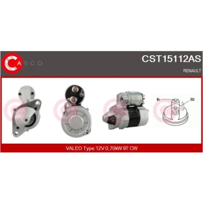 Bild av CASCO CST15112AS Startmotor 12V 0,70kW 9 CPS0060 M8 63mm RENAULT: CLIO 2, Kangoo I Express, 3