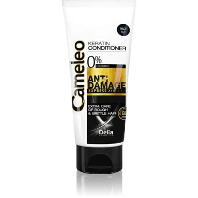 Bild av Cameleo keratinbalsam för skadat, torrt, sprött hår regenererande reparationsbehandling och vård med biomimetisk keratin arganolja värmeskydd saltfritt 200 ml