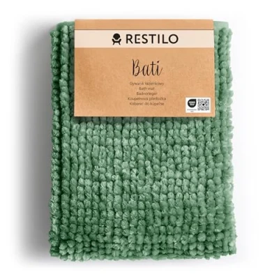 Bild av RESTILO Badmatta 50 x 70 cm Halkfri Badrumsmatta Absorberande Duschmatta Vattenabsorberande Grön Bati