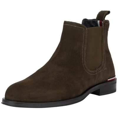 Bild av Tommy Hilfiger herr CORE RWB mocka Chelsea (FM0FM04757) ankelstövlar, grön (svart), 10 UK, grönsvart, 44 EU