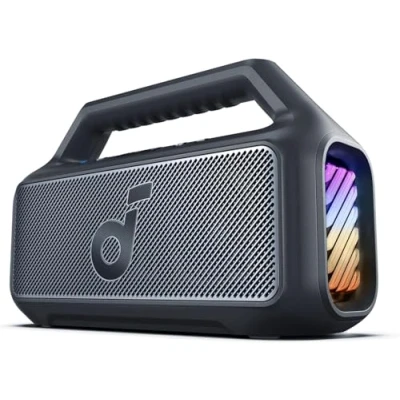 Bild av soundcore Boom 2 utomhushögtalare, 80W, subwoofer, BassUp 2.0, 24H speltid, IPX7 vattentät, flytbar, RGB ljus, USB C, anpassad EQ, Bluetooth 5.3, bärbar för utomhus (Svart)