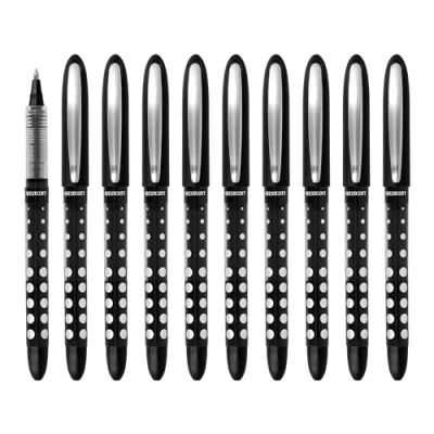 Bild av Westcott PULSAR kulspetspenna svart 10 stycken ekonomipack rollerballpenna bläck exakt 0,5 mm linjetjocklek, transp. Nivåindikator, kapillärteknik, ergonomi. Handtag E 730624 00