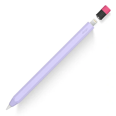 Bild av elago Klassiskt pennfodral kompatibelt med Apple Pencil 1:a generationen fodral, klassisk design, perfekt grepp, skyddande hud, premium silikon (lavendel)