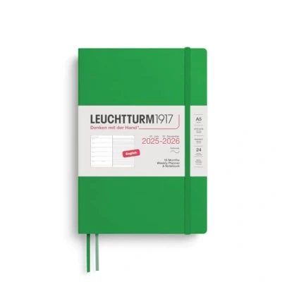 Bild av LEUCHTTURM1917 3720805 veckokalender och anteckningsbok medium (A5) 2026, 18 månader 07.2025 12.2026, softcover, vårblad, engelska