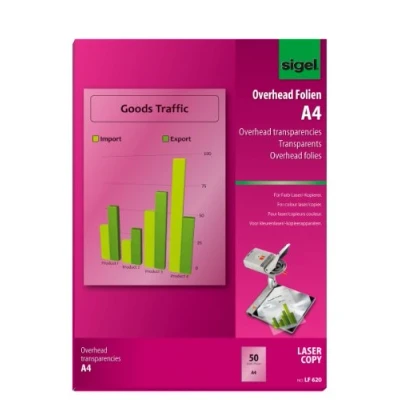 Bild av Sigel LF620, Transparent, laser, A4 (210x297 mm), 125 um, 50 ark