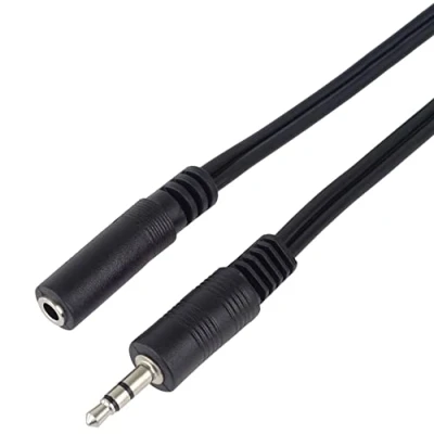 Bild av PremiumCord Förlängningskabel, 3,5 mm, längd 3 m, uttag kontakt till hona, Aux headset ljudförlängningskabel, skärmad, färg svart