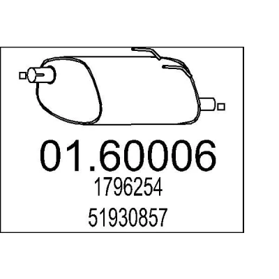 Bild av MTS 01.60006 Bakre ljuddämpare 400mm FIAT: 500 C Cabriolet