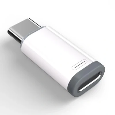 Bild av INF Lightning adapter (hona) till USB C (hane), kompatibel med A och Lightning, vändbar design för enkel inkoppling
